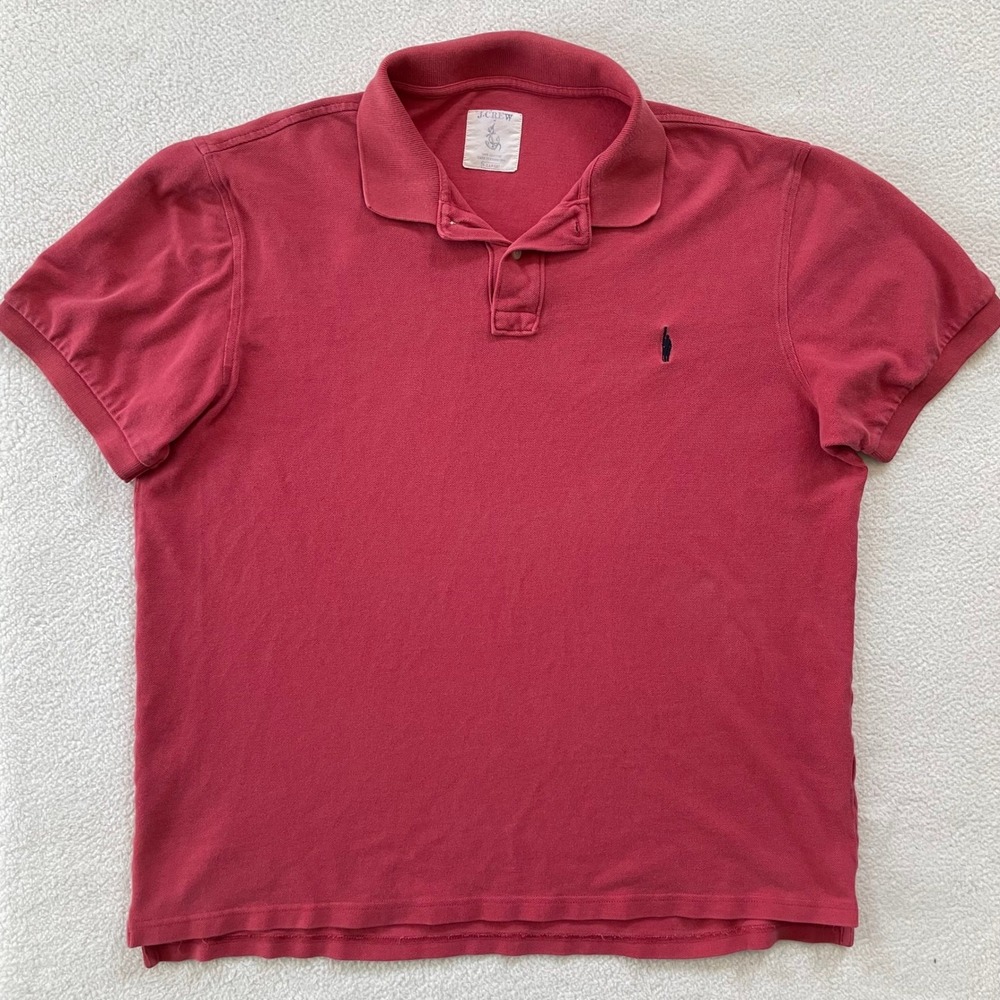 J.Crew Polo Shirt Mens XL Red Pique Cotton Short Sleeve 12048